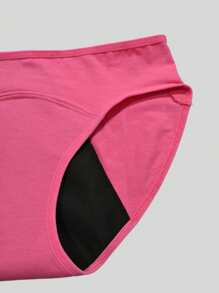 3 件/包女士防漏月经内裤，纯色简约设计透气防护内裤 - 彩色 - 查看 4