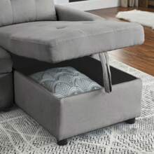 MH 78.5" Reversible Sectional Couch With Sleeper Sofa Bed, Ideal For Small Space Living Rooms. Features Storage Chaise & Side Storage Bag, Perfect For Compact Apartments, Studios. Comfortable, Space - Saving, And Functional For Modern Living!