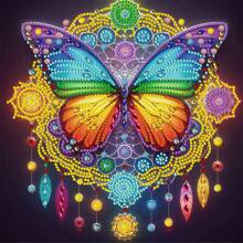 1pc 11.8" X 11.8" Asymmetrical Shaped 5D Diamond Painting Kit, DIY Butterfly Design Wall Decor, Suitable For Beginner & Adults, Thanksgiving Gift