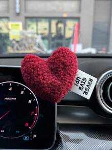 1pc Heart Shaped Center Console Car Ornament Car Interior Decoration - one-size - View 10