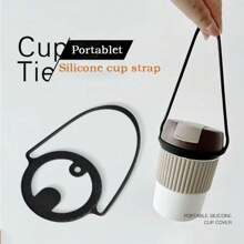 Accessorio portatile in silicone multicolore per tazze da caffè, cinturino con fibbia, porta-tazza, contenitore per bevande, tazza da viaggio, articoli per il ritorno a scuola
