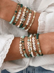 200 Separate Letter Beads A To Z Alphabet Vowel Consonant Bead Jewelry Crafts - White and Gold - View 7