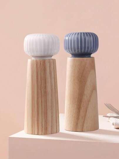 1pc Scandinavian Danish Style Pepper Grinder Manual Coarse Salt Mill Seasoning Spice Ceramic Core Black Pepper Grinder Shaker