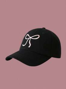 1pc Kpop Y2K Style Blokeffe-Blokcore +Coqette Bow-Embroidered Baseball Cap Adjustable Dad Cap Cute Sweet Style Multi-Purpose Shade Peaked Cap Worn Cowboy Sports Baseball Cap, Vintage Alphabet Embroidery Sun Block Outdoor Fashion Dad Cap Truck Cap Women Girls - Pink - View 9