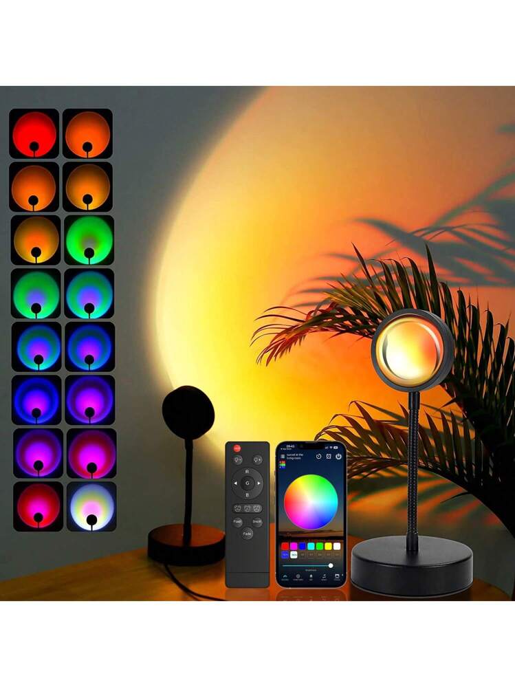 QUIGO Sunset Lamp Projector Led Lights For Bedroom Night Light RGB