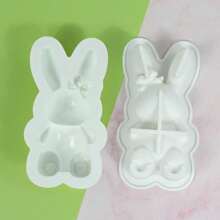 1 Peça Molde Grande de Coelho para Ovos da Páscoa em Silicone para Chocolate, Molde de Silicone em Forma de Ovo de Páscoa de Coelho, Molde de Assadeira para Bolo de Coelho da Páscoa, Molde de Chocolate Quebradiço de Coelho Goma