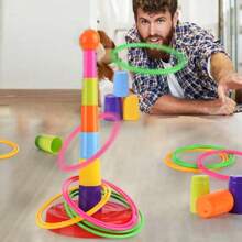 2025 夏季弹出式玩具！彩虹塑料圈投掷玩具 1 套 - 家庭户外游戏必备品（后院游戏/夏季玩具） - 彩色 - 查看 11