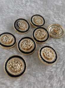 10/20 件锌合金狮头图案金属纽扣，适用于时尚女士大衣缝纫纽扣，耐用，5 种尺寸可选 - 金色 - 查看 7