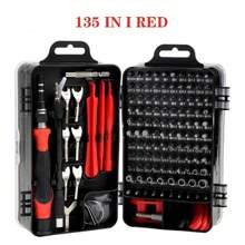 Screwdriver Set  Magnetic Torx Phillips Screw Bit Kit WOZOBUY With Electrical Driver Remover Wrench Repair Phone PC Tools - 135 In 1 Red - View 1