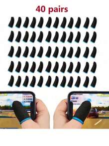 60-100 个黑色碳纤维指套简约款拇指套手指无缝触屏防汗透气手指套