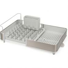 Joseph Joseph Extend Steel Expandable Dish Drying Rack With Removable Cutlery Holder Swivel Draining Spout, Stainless Steel - Đá ánh sáng - Xem 5