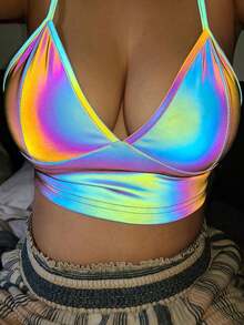 全息短款吊带背心