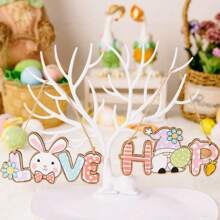 1pc/2pcs Easter Decorations - Wooden Easter Letter Hanging Ornament, Colorful Bunny & Gnome Hanging Decoration, Suitable For Birthday, Festival Party, Cute Indoor/Outdoor Decor