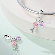 925 Sterling Silver Sunflower And Morning Glory Charm Tulip Daisy Charm Four Leaf Clover Charm Rose Charm Flower Charm Suitable For Women Bracelet Necklace DIY Jewelry Making Charm And Daily Clothing Matching Jewelry Decoration Suitable For Girls