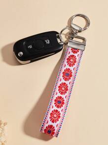 1pc Zinc Alloy Webbing Keychain, Key Chain For Women Car Keys, Elegant Bag Pendant Keyring, Fashionable Webbing Keychain Keyring, Unisex Keychain Keyring, Stylish Keychain For Women (Slight Color Difference May Exist Due To Photography Lighting, Actual Item Prevails) - Red - View 5