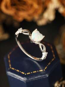 925 Sterling Silver Hollow Heart Shaped Wedding Ring,Suitable For Dating, Party, Daily Wear, High Quality Jewelry For Women