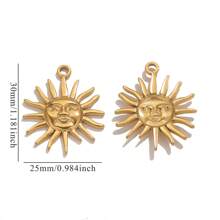 5pcs Stainless Steel Fashionable Hundred Sun Moon Heart Pendant DIY Necklace Earrings Jewelry Accessories Making Daily Wear Gifts