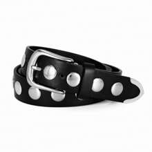 Cinturón versátil de mujer con tachuelas, estilo punk, cinturón de cintura de estilo callejero de piel de PU con lunares, adecuado para primavera, verano, otoño e invierno, escuela, otoño, Halloween