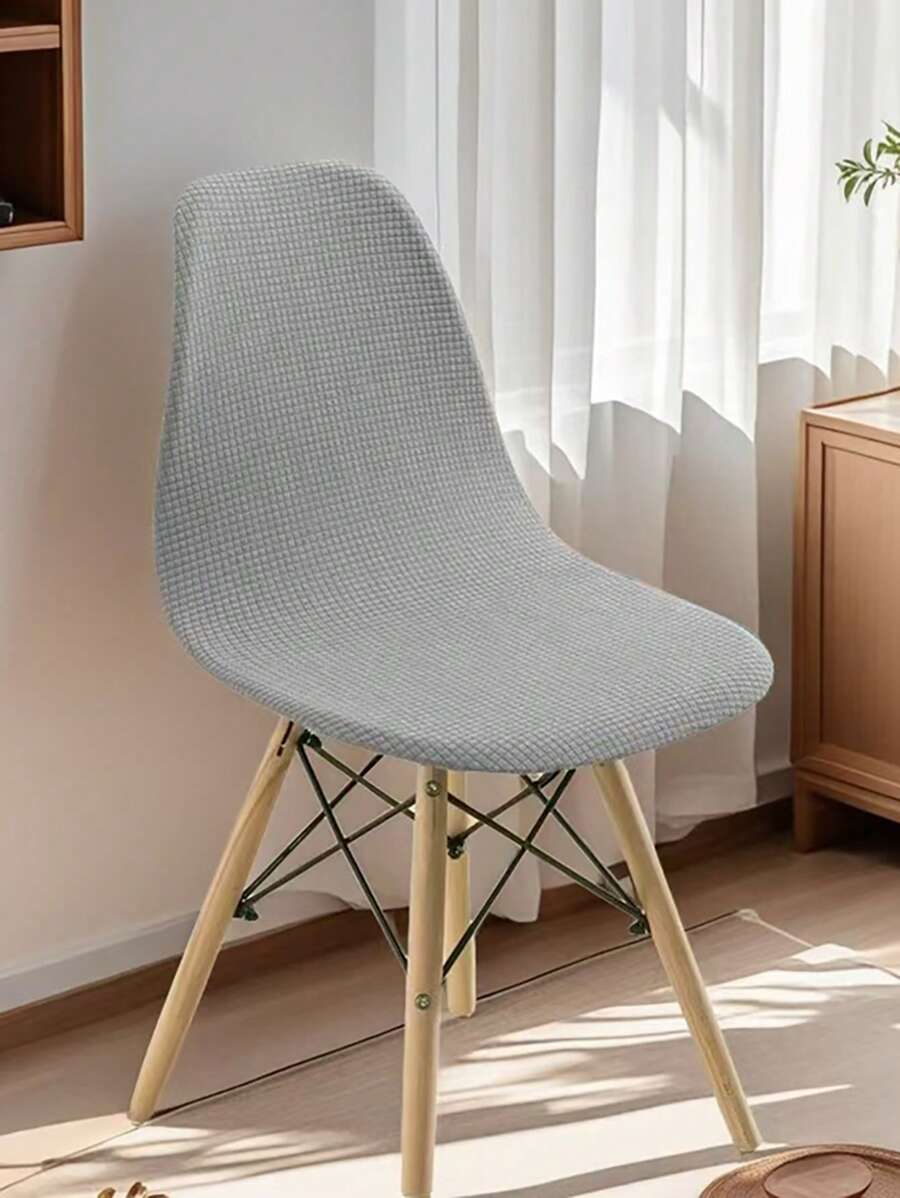 1PC4pcs玉米贝壳椅套全弹力加厚椅套四季通用舒适柔软耐磨防污猫爪酒店餐厅宴会办公室保护套 - 淺灰色 - 查看 1