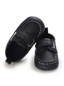 Infant Casual Soft Sole Classic Leather Shoes, Fashionable For Spring & Autumn - Black - View 3