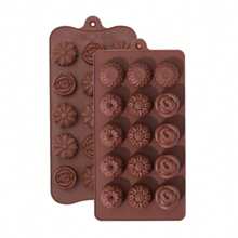 15 腔硅胶花朵玫瑰巧克力蛋糕香皂模具烘焙冰格模具