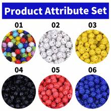 Perles de strass de 10 mm pour l'artisanat, 10/30/60 pièces en couleurs mélangées, perles rondes brillantes Shamballa boule disco en vrac, perles de cristal étincelantes fantaisie en argile pour la création de colliers, bracelets, boucles d'oreilles et décoration DIY