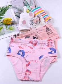 6 Pieces Young Girls Soft Underwear Toddler Briefs Soft Undies