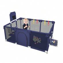 Large Playpen Baby XL 180x120cm, Playpen Baby Children's Playpen With Breathable Net, 50 Play Balls And 4 Pull Rings For Baby & Toddlers Indoor Outdoor - Màu xanh hải quân - Xem 5