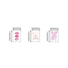 1/3 件粉色蝴蝶结墙壁艺术画复古美好旧时光王牌扑克牌帆布印刷画时髦的吻唇海报少女装饰适用于卧室、客厅或宿舍无框 - 彩色 - 查看 6