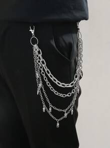 1pc Men's Gothic Style Silver Multi-Strand Shiny Decoration Pants Chain, Suitable For Parties - Pants Chain - View 1