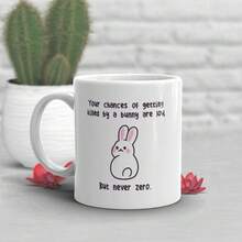 Rabbit Coffee Mug, Cute Bunny Gift, Pet Rabbit Lover, Funny Gift For Her, Him, White Rabbit, Rabbit Mom, Rabbit Dad Easter, Meme - White - View 1