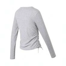 Nike 2025 WOMEN'S AS W NSW RIB LS MD CRP TOP GCE LONG SLEEVE T-SHIRT, KNIT COLLAR - Black - View 2