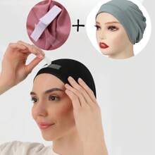 6pcs/Set = (1pc Inner Hijab + 5pcs Hijab Tape) Non-Slip Invisible Adhesive Tapes And Muslim Underscarf Cap Set - Multicolor - View 8