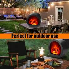 Fireplace Lanterns Decorative Flameless Portable Led Lantern, Fireplace Light LED Simulation Log Flame Effect, Touch Switch Simulation Flame LED Fireplace Lantern For Home Festival Decor