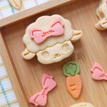 Sheep Rabbit Pattern Cookie Cutter Carrot Bow Shape Biscuit Stamp Easter Day Cake Pastry Bunny Fondant Cake Baking Decoration And Accessories