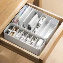 1pc New Adjustable Desktop Cable Organizer Box, Multi-Compartment Data Cable Storage Drawer