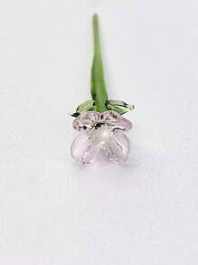 Florero de vidrio para decoración, pequeño florero con lirio de cala y tulipanes artificiales, regalo de ramos de flores de vidrio hechas a mano (con ligera variación de color y tamaño), adecuado para el Día de San Valentín, el Día del Padre, el Día de la Madre, el Día del Maestro, Pascua, Día del Niño, Día de la Mujer