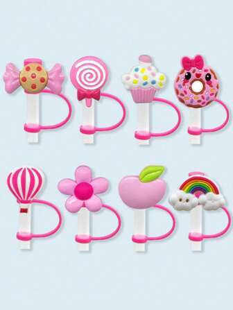 8PCS Straw Cover - Dustproof & Leak-Proof Silicone Straw Toppers For 30/40oz Tumblers, Accessories For Cups With Secure Fit & Easy Cleaning