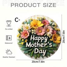1 Señal de madera con diseño de corazón "Feliz Día de la Madre", patrón floral rojo, decoración rústica de pared para el hogar y el jardín, ideal para el Día de la Madre, cumpleaños y aniversarios, sin necesidad de electricidad