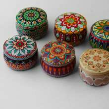 2 piezas, Caja de almacenamiento de lata, estilo bohemio, lata sellada, caja de exhibición de escritorio, lata de té, exquisita, elegante y hermosa