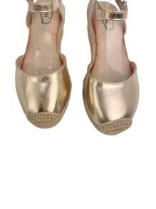 Women's Wedge Sandal, Basic Valencian With Medium Esparto Wedge, Espadrille Style With Braided Esparto Heel - 金色 - 查看 5