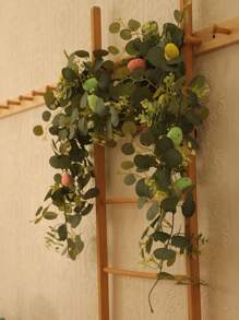 70.87 Inch Eucalyptus Rattan Wreath, 1pc Artificial Colorful Egg Eucalyptus Wreath, Suitable For Spring Home Decor, Tabletop Decor, Wall Hanging, Indoor Decoration, Dining Room, Easter Decoration - Multicolor - View 9