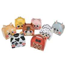 16pcs Farm Animal Tote Bag Farm Theme Candy Gift Box Perfect For Birthday Parties And Celebrations - Multicolor - View 3