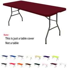 1 件矩形桌布，涤纶牛奶丝桌布，抗皱可洗弹性桌布保护套，适用于室内、室外、露台、野餐、露营、派对、婚礼