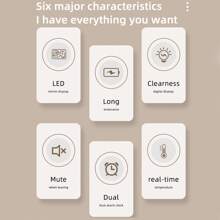 LED Clock Student Alarm Clock Plug-In Dual-Purpose Large Screen Display Digital Clock Temperature Clock Room Decor Bedroom Decor Dormitory Decor Back To School Home Decor School Supplies