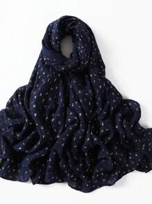 1 Piece Fashion Style Women Scarf Wrap Leaf Bronzing Shawls Headband Fantastic Crinkle Viscose Hijab