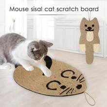 1pc Sisal Cat Scratching Pad With Avocado & Cactus Design, Abrasion Resistant Rope, For Sofa Protection, Interactive Cat Toy, Cat Supplies