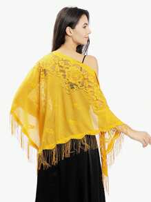 1pc Women Solid Color Crochet Lace Flower Triangular Scarf, Fashion Versatile Shawl, Breathable Sunscreen Headwrap For Dress - Flower Triangle Scarf - View 7