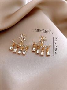 Andkiss Cubic Zirconia Flower Decor Earrings Valentines,Mom,Mother,Mother's Day,Gift - Multicolor - View 5