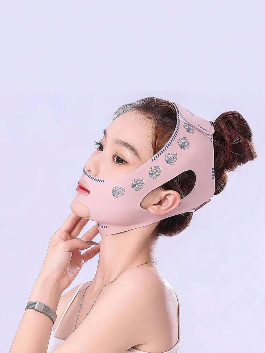 1 件可重复使用的女士粉色睡眠面膜，弹性轻质瑜伽面部护带